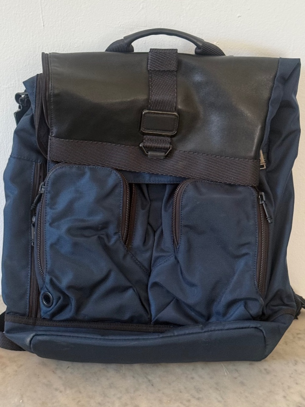 TUMI Navy Ballistic Nylon Utility Backpack Travel Laptop Backpack